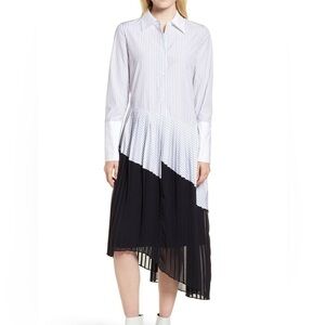 Lewit Asymmetric Pleated Shirt Dress Size 6